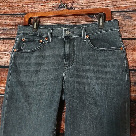 Levis Jeans Size 30 Boyfriend Mid Rise Gray Denim Stretch Crop 27" Inseam - Picture 4 of 9